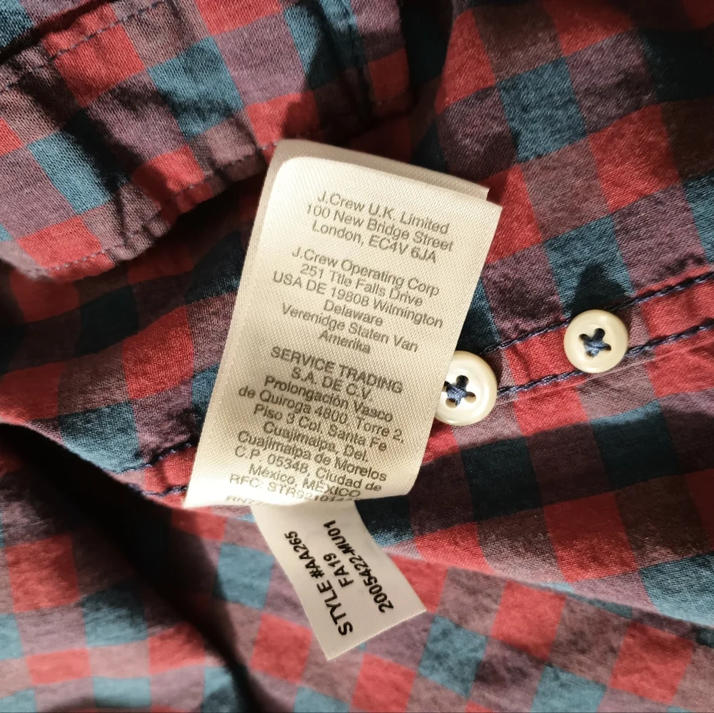 Men's J. Crew Plaid Casual Long‎ Sleeve Shirt M